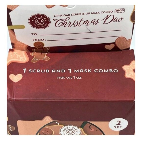 Woolzies Sugar Lip Scrub Mask Set Gingerbread Cookie Cruelty Free All Natural - Picture 3 of 6